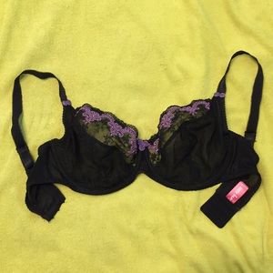 Black and Purple Curvy Kate UK 34FF Bra